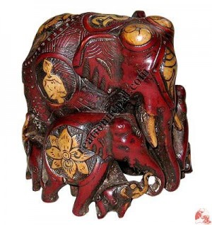Antique color family elephant