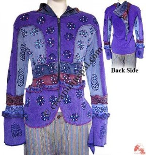 Hand painted rib pin hood jacket