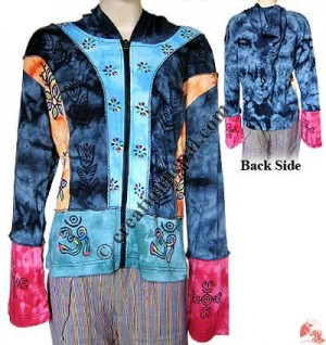 Hand painted rib pin hood jacket2