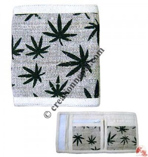 Hemp leaves print hemp wallet