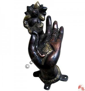 Flower hold hand design door handle