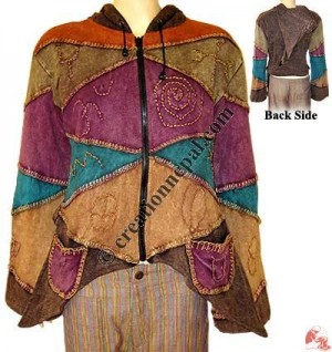 Unique design hand-emb rib jacket