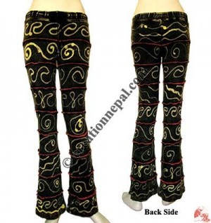 Black rib cotton trouser