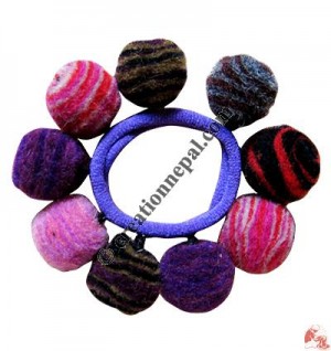 Beads decorated felt brooch