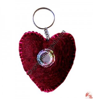 Both side same color felt key ring