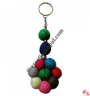 Felt beads key-ring