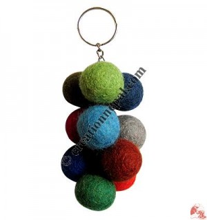 Bunch of felt beads key-ring