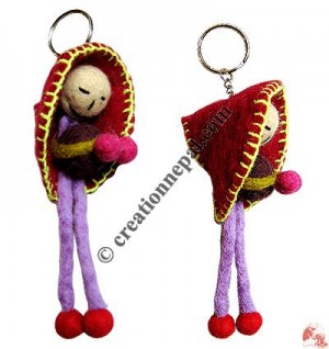 Doll design felt key-ring