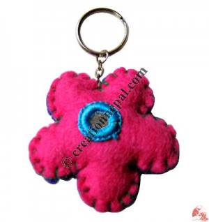 2-color flower design felt ket-ring