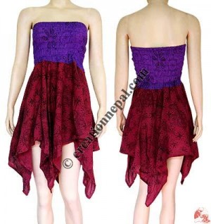 Printed cotton frills dress-skirt (2 in 1)