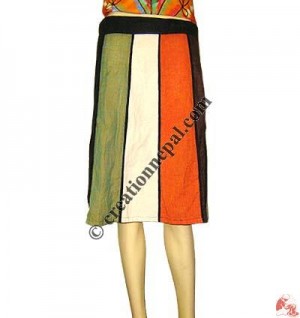 Vertical join cotton skirt
