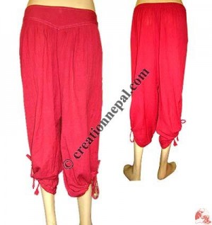 Quarter length cotton trouser
