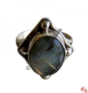 Rainbow moon stone silver finger ring12