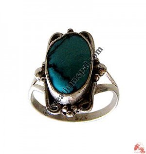 Butterfly design turquoise silver finger ring