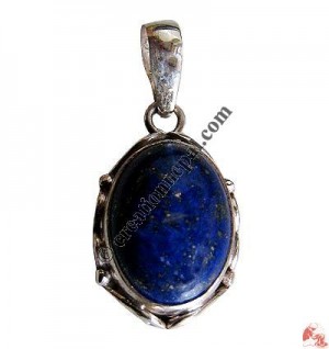 Small size Lapis stone silver pendant1