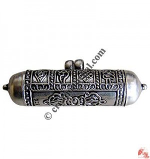 World silver mantra pendant