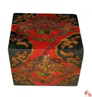 Small size wooden Tibetan painted simple box3