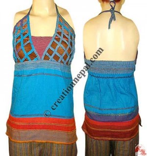 Cotton front net design top