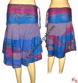 3-step frills and embroidery design skirt