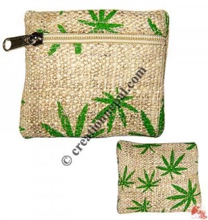 Hemp printed small coin purse