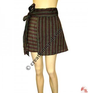 Cotton wrapper short skirt