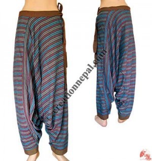 Cotton stripes loose trouser