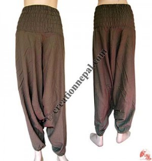 Cotton plain loose trouser1