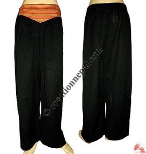 Two-color cotton trouser