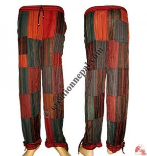 Cotton patch-work ladies trouser