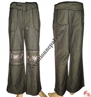Embroidery and pipin design shyama pant