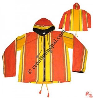 Big stripes shyama cotton hooded jacket