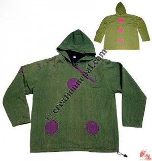 Shyama round patch hooded jacket