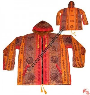 Shyama stonewash block print jacket