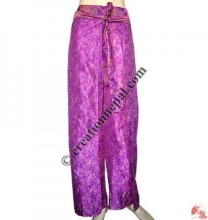 Sari silk open trouser