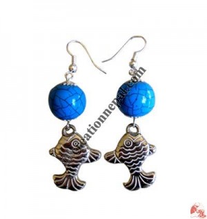 Amber beads ear ring3