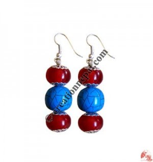 Amber beads ear ring4
