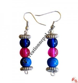 Three beads ear ring