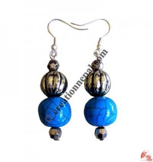 Amber beads ear ring15