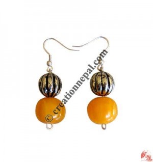 Amber beads ear ring16
