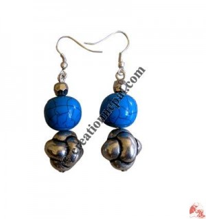 Amber beads ear ring19