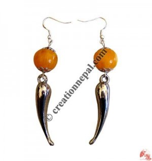 Amber beads ear ring22