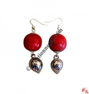 Amber beads ear ring23