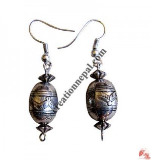 Silver coated plastic beads ear ring 4