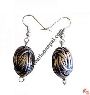 Silver coated plastic beads ear ring 5