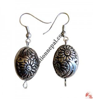 Silver coated plastic beads ear ring 6