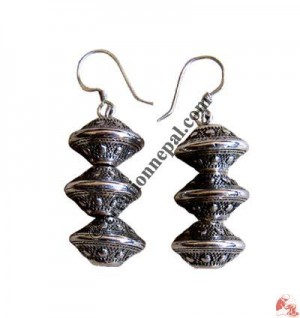 Silver coated plastic beads ear ring 7