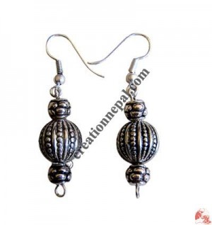Silver coated plastic beads ear ring 8