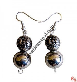 Silver coated plastic beads ear ring 10