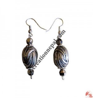 Silver coated plastic beads ear ring 11