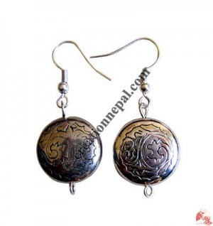 Silver coated plastic beads ear ring 12